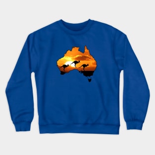 Kangaroo Outback AU Map Crewneck Sweatshirt